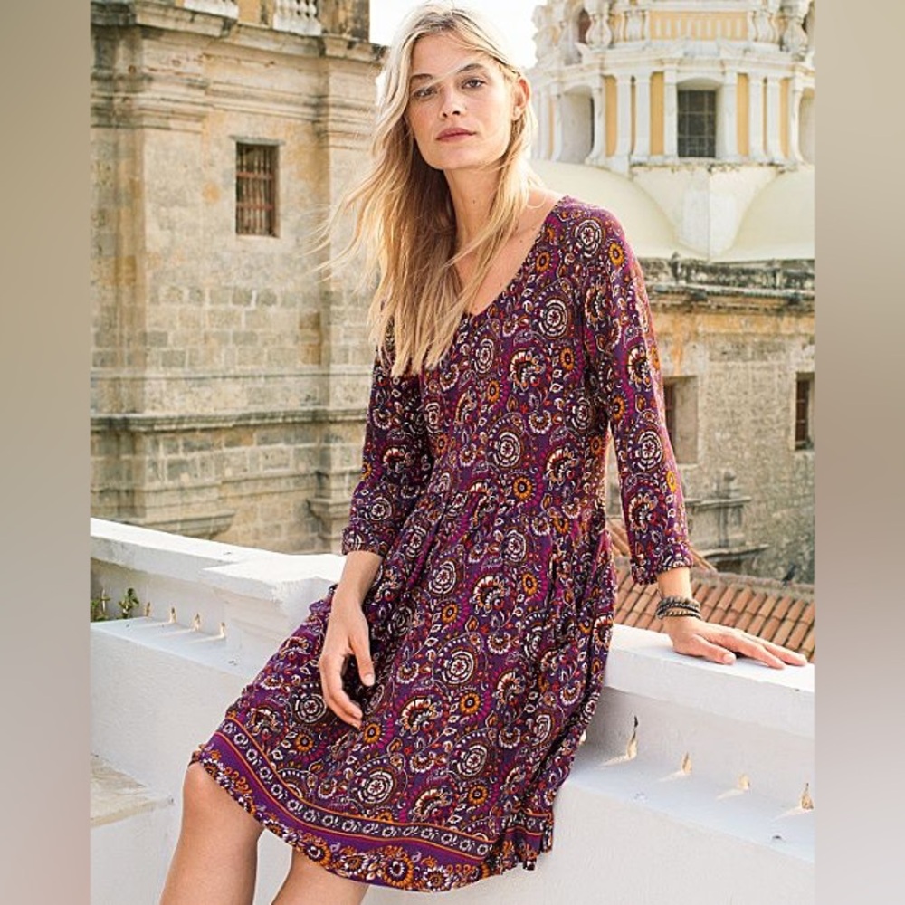 Garnet Hill Bohemian Pocket-detail Dress